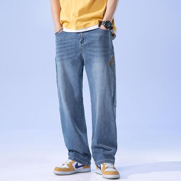 

men's jeans fashion hip hop loose 2021 products casual street wide-leg men, Blue