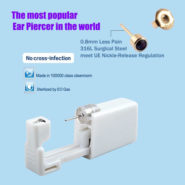 

1unit sterlised disposable ear piercing unit cartilage tragus helix gun no pain piercer device tool machine kit stud