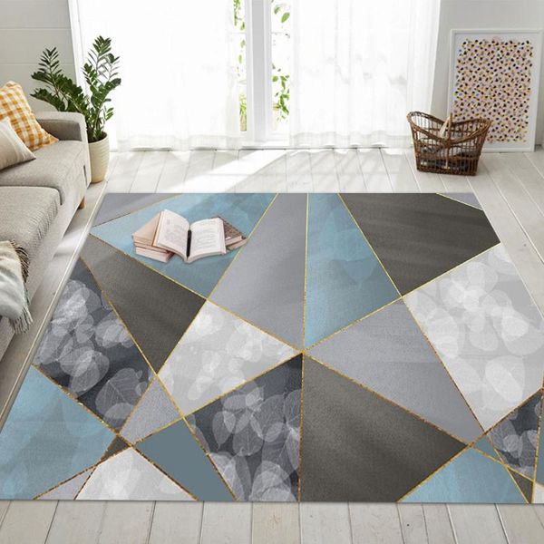 

carpets fashion geometric marble printed parlor decor bedside area rug kids play mat soft anti-slip modern living room carpet