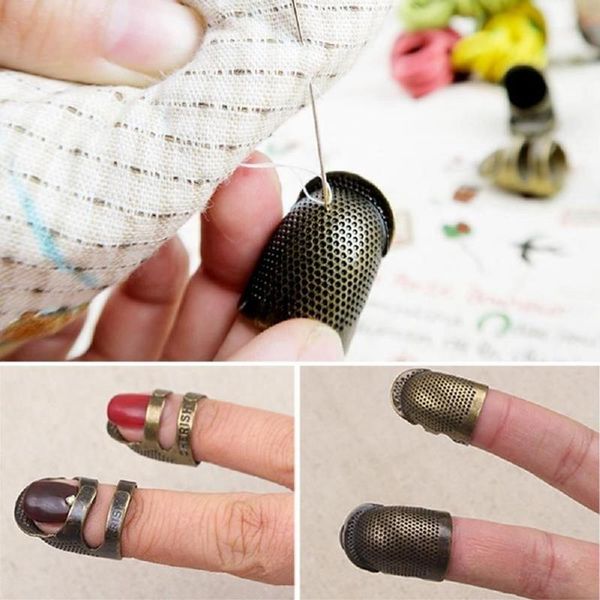 

wedding rings vintage metal finger protector antique thimble ring handworking needle needles craft household diy sewing accessories, Slivery;golden