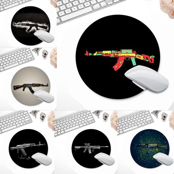 

mouse pads & wrist rests gun rubber pc computer gaming desk table protect game office work round mat pad xl non-slip lapcush