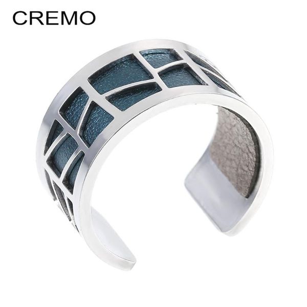 

wedding rings cremo open resizable stainless steel for women ins interchangeable leather agent bijoux bagues pour femme anillos, Slivery;golden