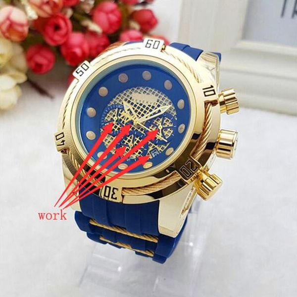 

wristwatches invincible100% function mens quartz watch waterproof chronograph multifunction undefeated invicto reloj de hombre drop, Slivery;brown