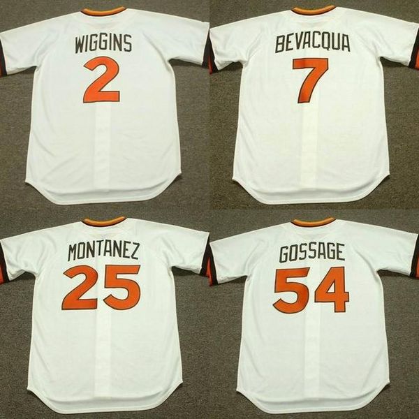 

men 2 alan wiggins 7 kurt bevacqua 25 willie montanez 54 rich gossage 1984 baseball jersey, Blue;black