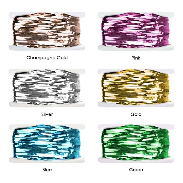 

* 274cm metallic foil fringe table skirt tinsel shimmer for el reception wedding christmas party home deco