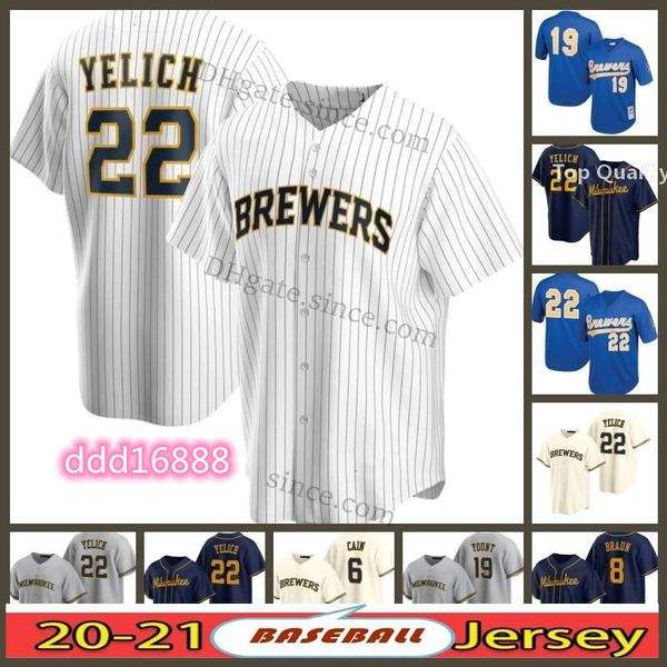 

personalize milwaukee #6 lorenzo cain jersey 22 christian yelich 24 avisail garcia 53 brandon woodruff 3 orlando arcia baseball kolten wong, Blue;black