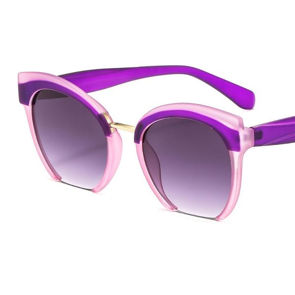 

sunglasses oversized cat's eye women 2021 fashion vintage half frame sun glasses gradient driving shade goggle de sol mujer, White;black