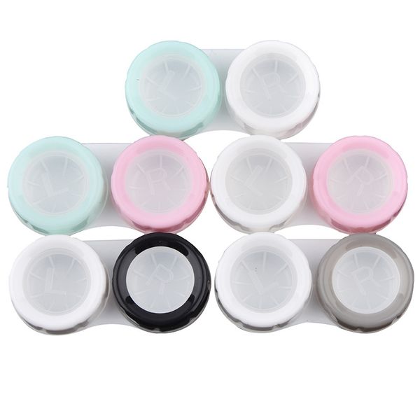

mini portable contact lens case eyes contacts care container box contact lenses storage box two-color contact lens box