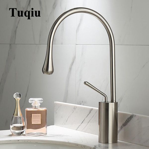 

bathroom sink faucets tuqiu basin faucet modern nickel/black kitchen single hole cold and water tap mixer taps