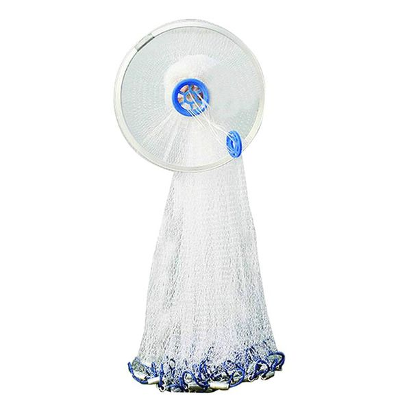 

8/10/12ft fishing cast net bait easy throw hand cast strong nylon trap line mesh