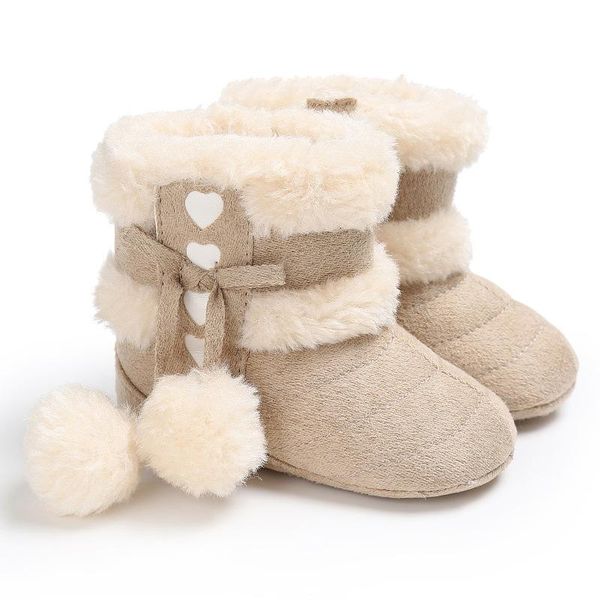 

boots clearance baby girl winter girls fur plush boot anti slip snow for moccasin soles infant warm shoes, Black;grey