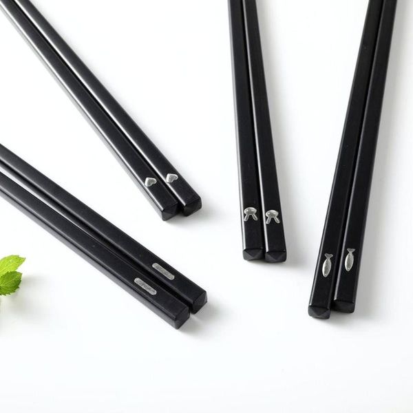 

pair alloy japanese chopsticks kitchen tableware retro family sushi long