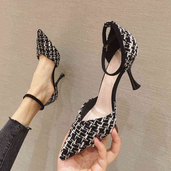 

dress shoes high heels 95905 small fragrance women's thin versatile button heeled pointed beautiful fairy single shoes black