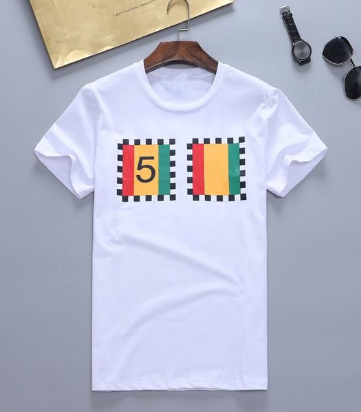 

mens t-shirts pattern print t shirts black fashion men women short sleeve tees s-xl, White;black