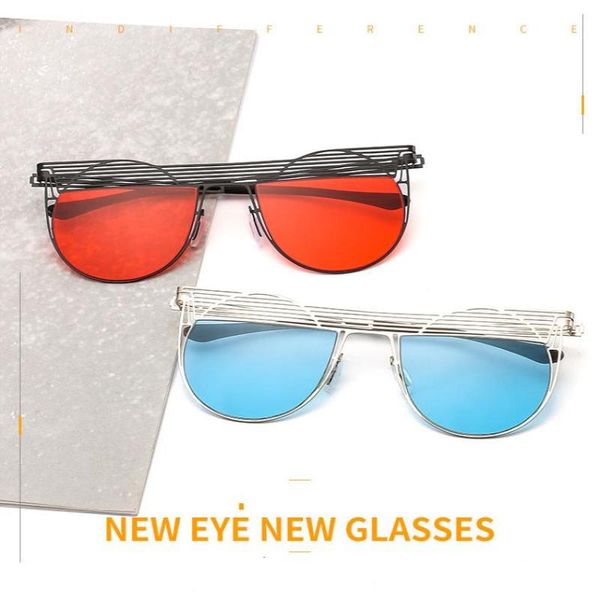 

metal design grid sunglasses women men 2021 frame sun round luxury glasses glasses personalized gradient vintage uv400 lunettes krjhh, White;black