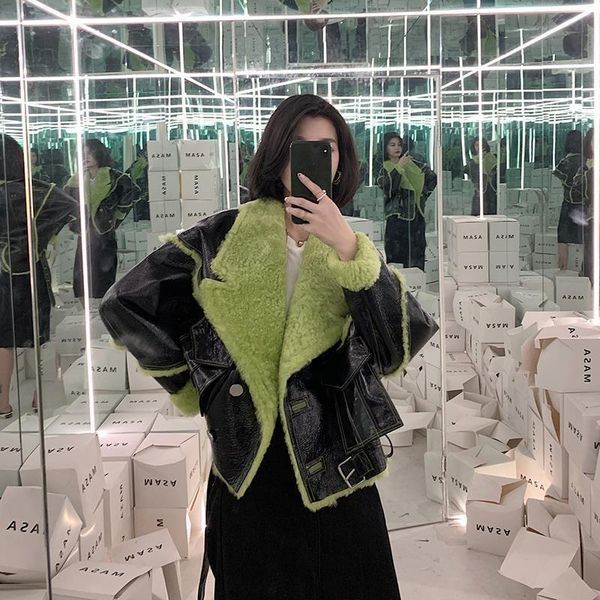 

women's trench coats modern casual padded loose for women fashion streetwear with bow leather jackets cardigan casacos de inverno femin, Tan;black