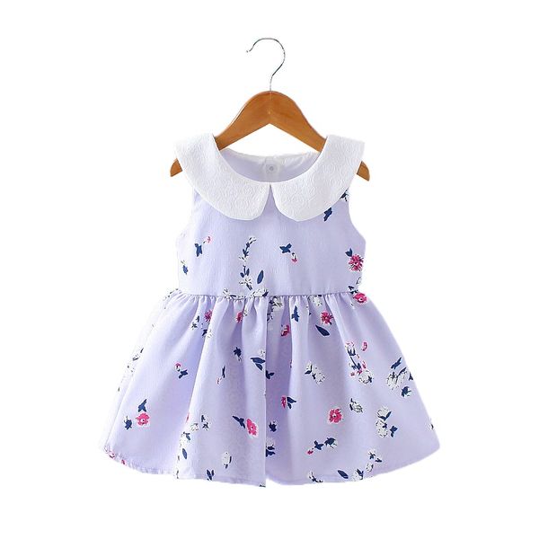 

Newborn Toddler Infant Baby Girls Summer Dress Casual Princess Party Tutu Foral Dresses, Purple