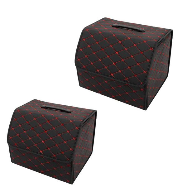 

car organizer trunk box storage bag auto trash tool pu leather folding large cargo stowing tidying