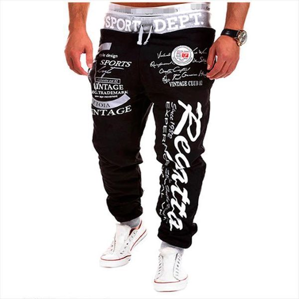

jogger casual hip hop fitness women pants sportswear bottoms tight sweatpant trousers printed gym jogging sweatpants streetwear, Black