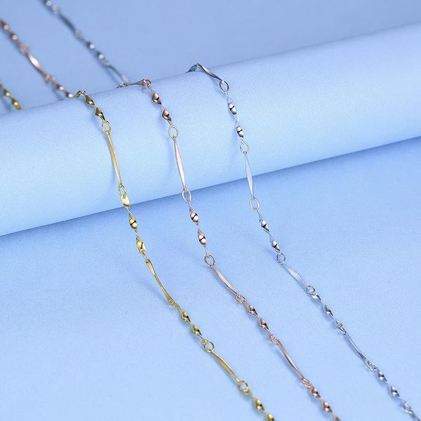 

chains lo paulina 100% 925 sterling silver twisted chain for woman 40cm/45cm necklace gold/rose gold color lp21030405