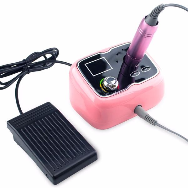 

nail drill & accessories 35000rpm charging type forward reverse button deskwireless electric file machine with foot pedal