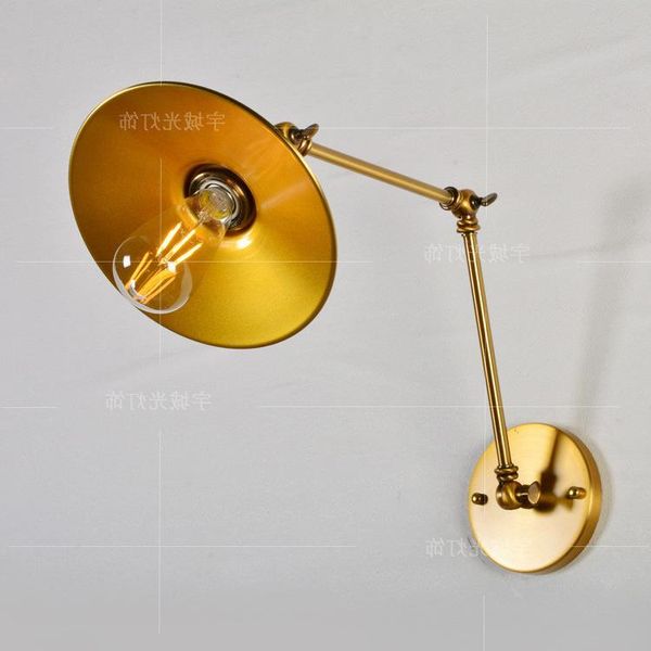 

wall lamp gold shell bedside el engineering restaurant copper flying saucer long arm