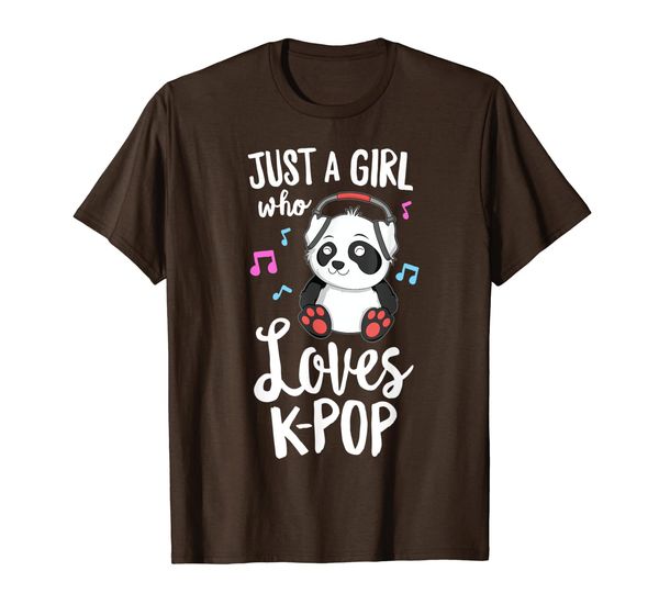 

just a girl who loves k-pop t-shirt panda kpop quote gift t-shirt, White;black