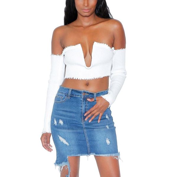 

2021 women's irregular mini ripped denim skirt casual mid waist frayed hem pocket distressed short pencil skirt summer jeans, Black