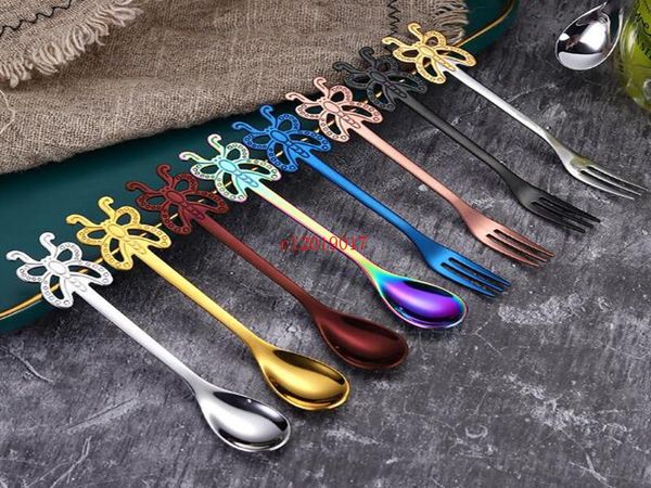 

spoons creative hanging cup butterfly coffee spoon 304 stainless steel gift