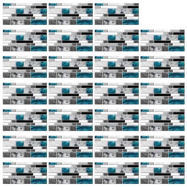 

27pcs imitation agate marble tile stickers diy self adhesive kitchen floor wall