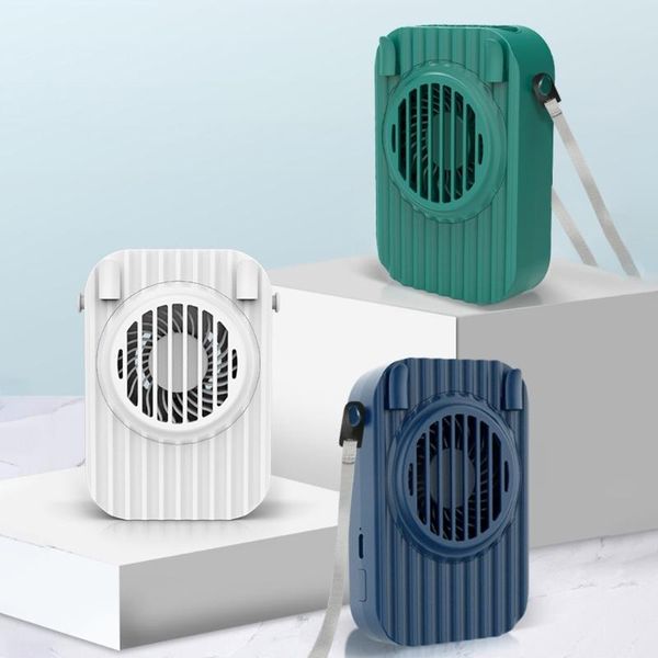 

electric fans led disply fan usb mini handheld cooling hanging neck small lazy sports portable mute quiet