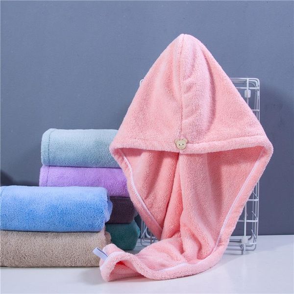 

towel coral fleece dry hair hat thick absorbent factory baotou
