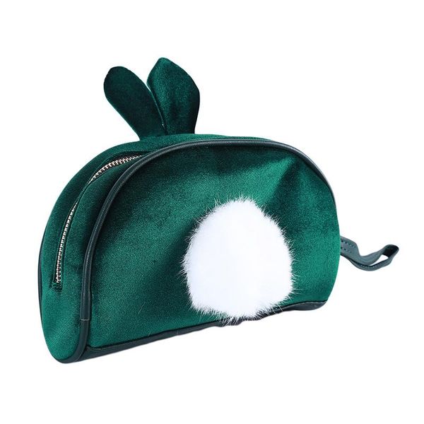 

sweet plush ear women fur travel makeup case handbag cosmetic bag girl cute make up organizer toiletry pouch