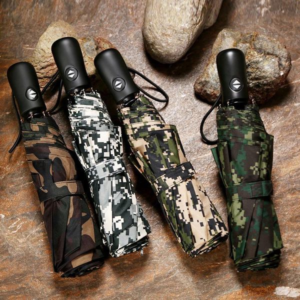 

umbrellas three-fold automatic outdoor sun camouflage umbrella