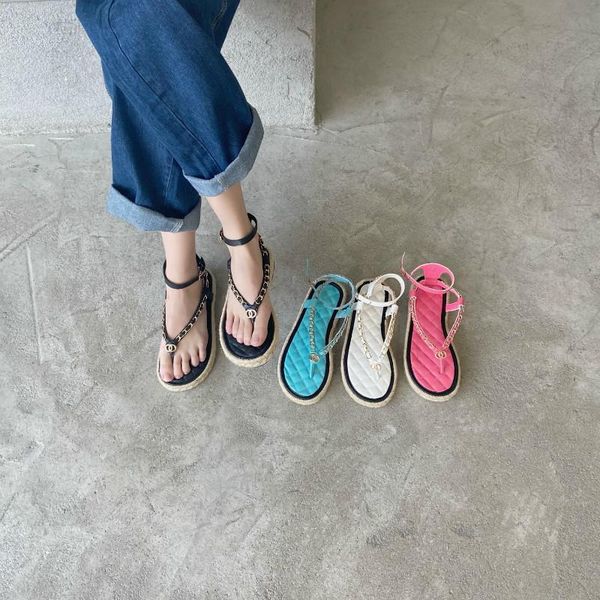 

sandals dxfan gold buckle chunky heel platform fisherman espadrilles strap mixed colors summer designer shoes women, Black