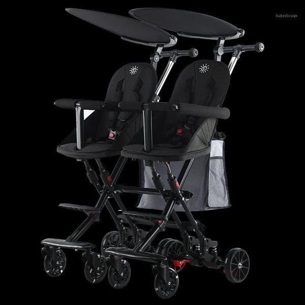 

double twin baby walking tool children foldable lightweight split infant second child with trolley strollers#1