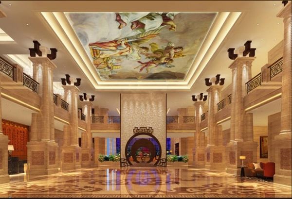 

wallpapers angel ceiling mural golden living room bedroom background wallpaper 3d