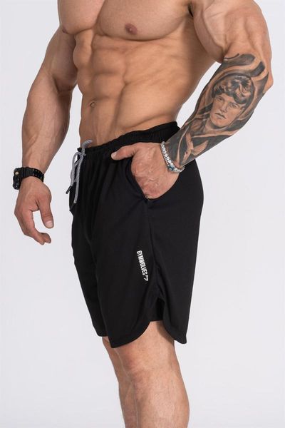 

men's shorts gymwolves male sports double layer | comfortable series, White;black