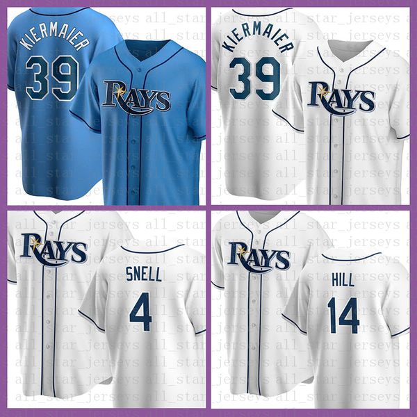 

tampa bay baseball jersey rays custom 39 kevin kiermaier 12 wade boggs 14 brett phillips 4 blake snell 42 jackie robinson 27 carlos gomez, Blue;black