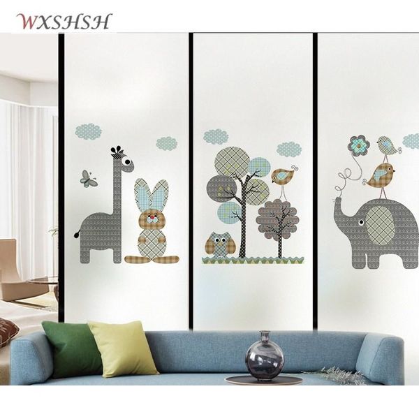 

custom size static cling window sticker animals frosted private decorative glass film for living room bathroom kitchen balcony