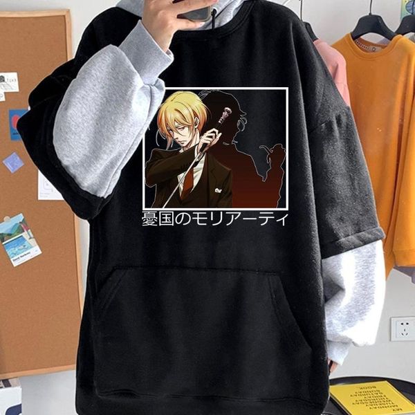 

men's hoodies & sweatshirts anime moriarty the patriot hoodie cool hiphop regular sweatshirt, Black