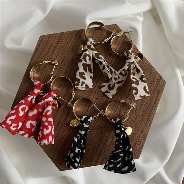 

dangle & chandelier lovoacc elegant polka dot cloth bowknot drop earrings for women red black brown color tie bow hanging brincos, Silver