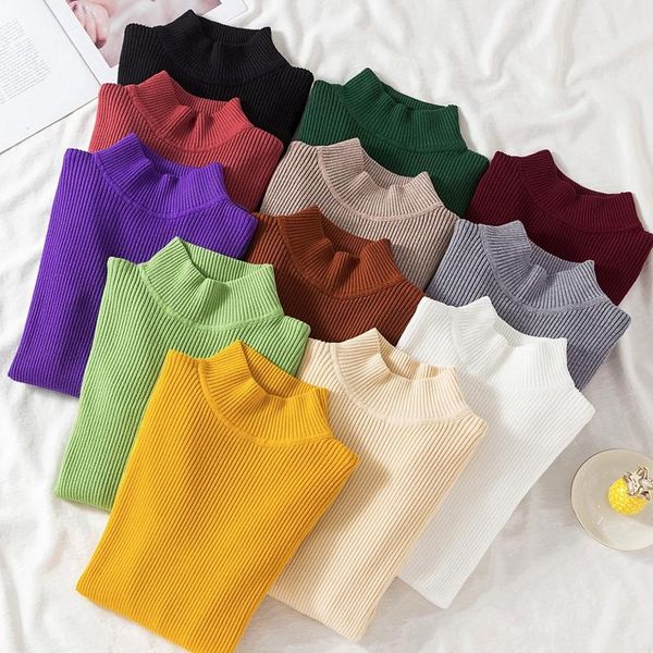 

women's sweaters oumea women knitted sweater korean o neck basic knitwear solid color pullovers pull jumper sueter mujer candy colors, White;black