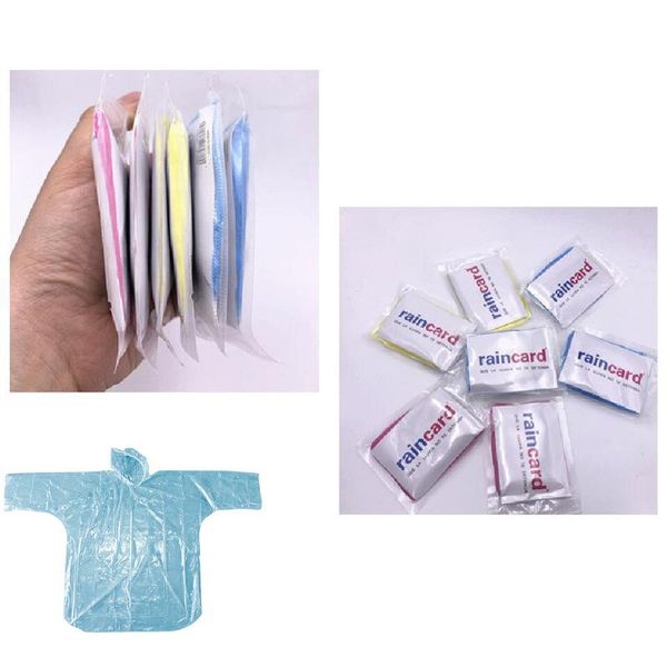 

raincoats 10pcs raincard jacket women pocket portable raincoat compact wallet card disposable