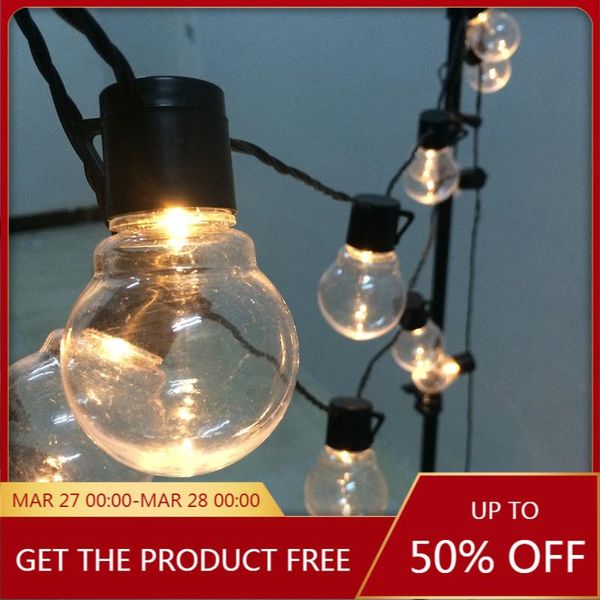 

strings 6m/11m led globe fairy string light christmas garland street wedding bulb solar lamp outdoor for party holiday garden patio
