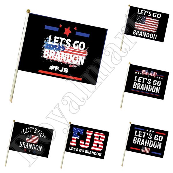 

let's go brandon banner flag 14*21 cm hand flags with pole