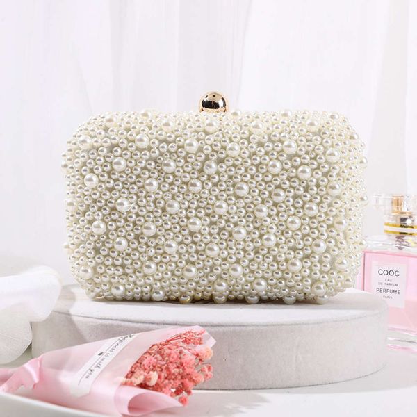 

elegant pearl chain dinner and fashionable with one shoulder banquet evening bag