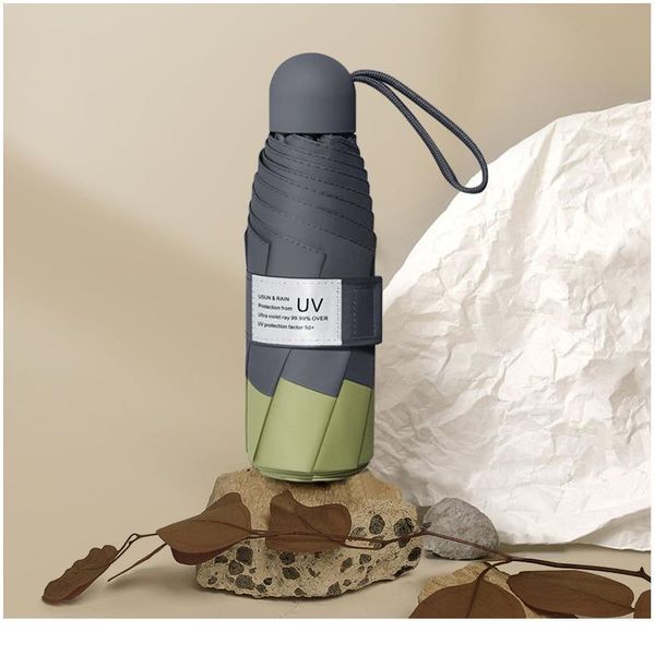 

8 ribs mini umbrella windproof anti-uv protection 5folding umbrella portable travel rain women umbrella pocket qylhis