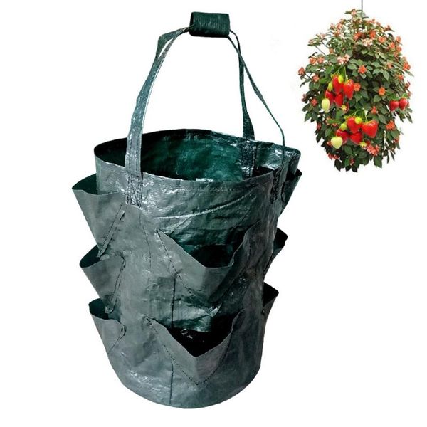 

planters & pots strawberry planting grow bag multi-mouth vegetable container reusable root plant bonsai pot garden supplies
