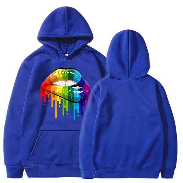 

men's hoodies & sweatshirts spring autumn hooded sweatshirt fleece loose harajuku casual lips printed tracksuit couple s-4xl, Black